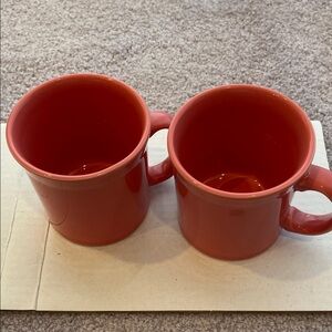 Fiestaware 2 Fiesta ware Java Flamingo Pink Mugs Discontinued